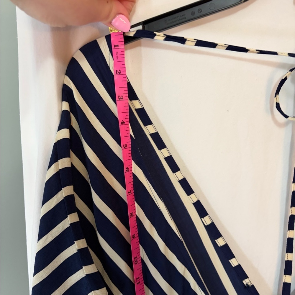 Faithful The Brand Milan Midi Dress Navy Mazur Striped size 4 - Picture 6 of 11